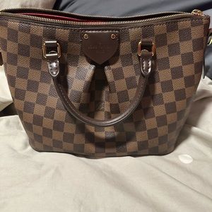 LOUIS VUITTON Damier Ebene Siena PM  Crossbody Tote Bag